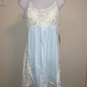 Nordstrom blue and white dress in bloom